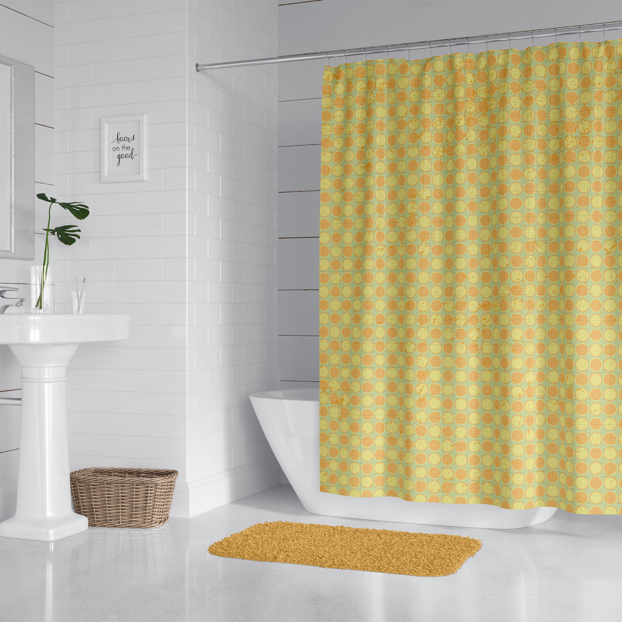 Distressed Polka Dot Shower Curtain