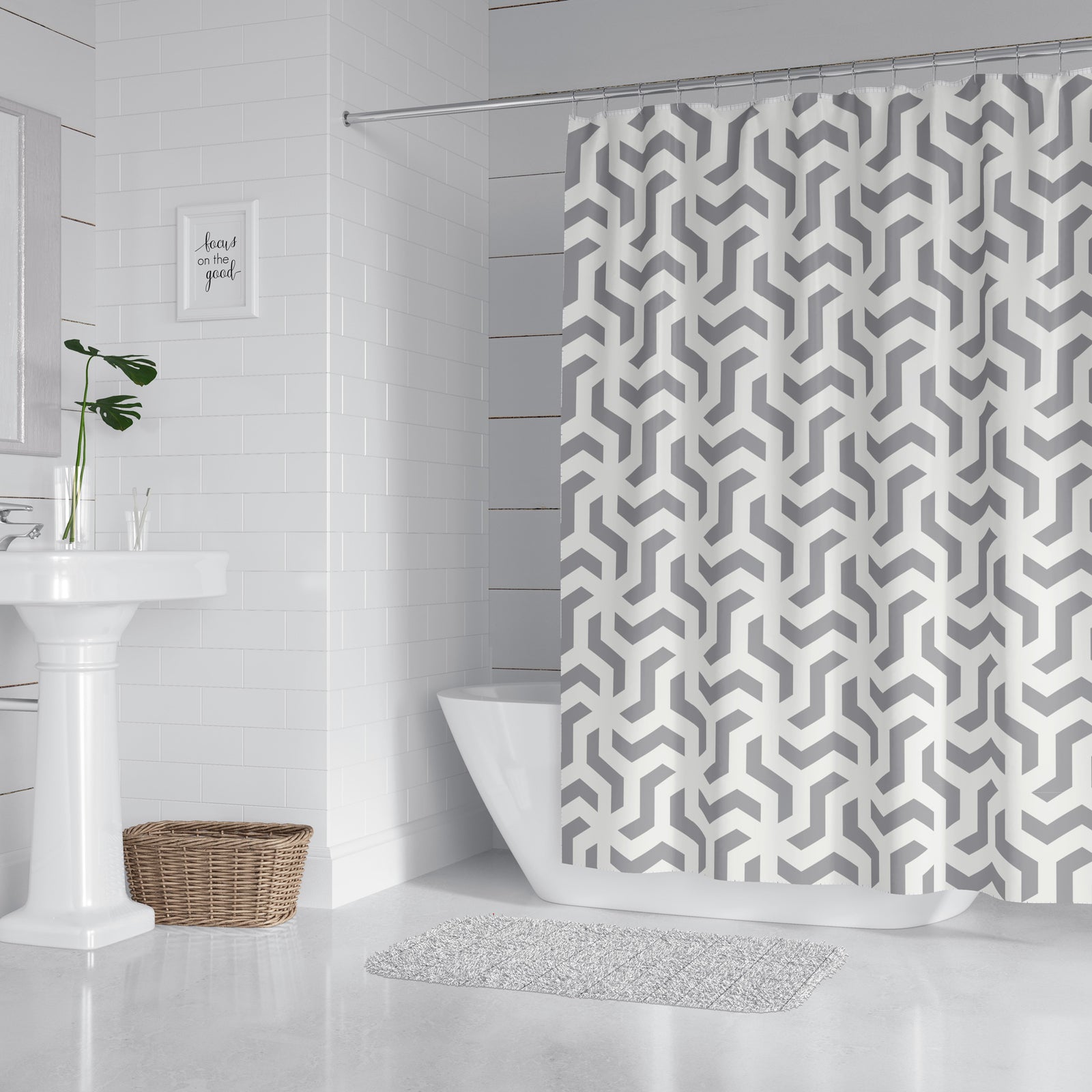 Geometric Pattern Shower Curtains