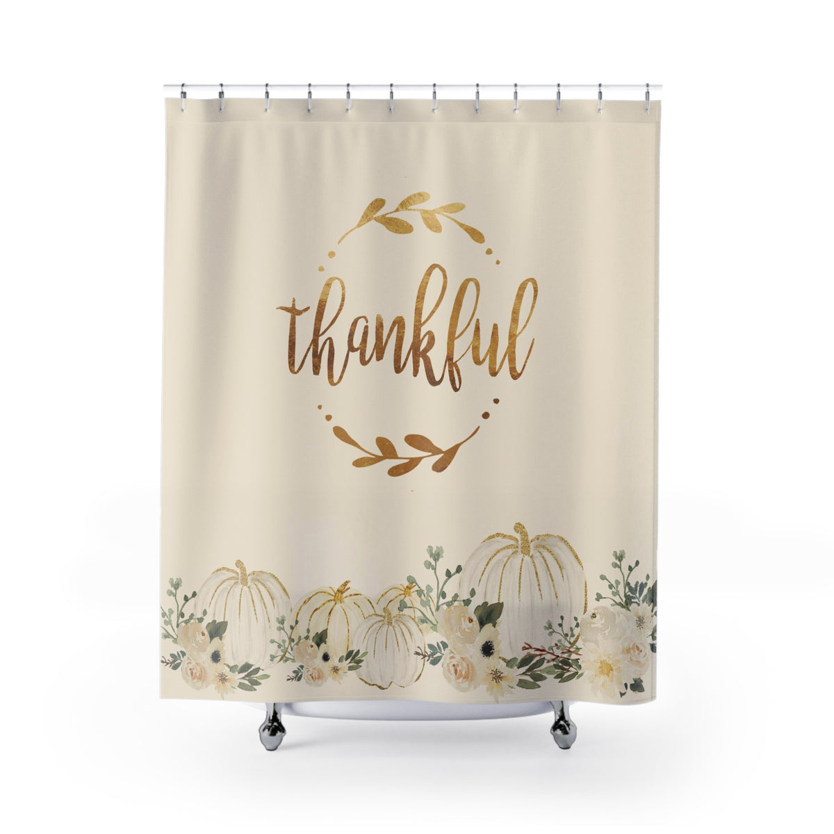 Thankful Thanksgiving Shower Curtain