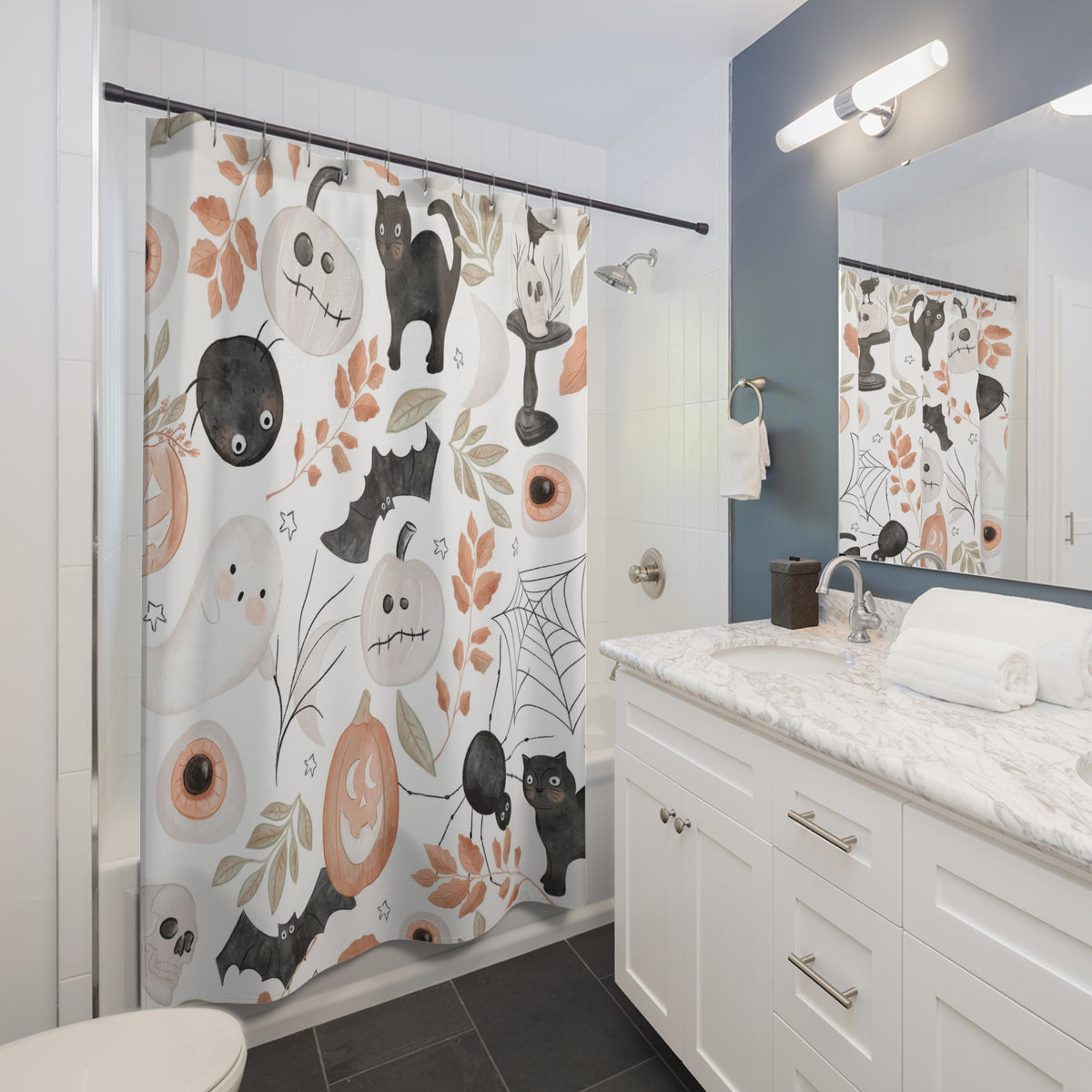 Not So Scary Halloween Shower Curtain
