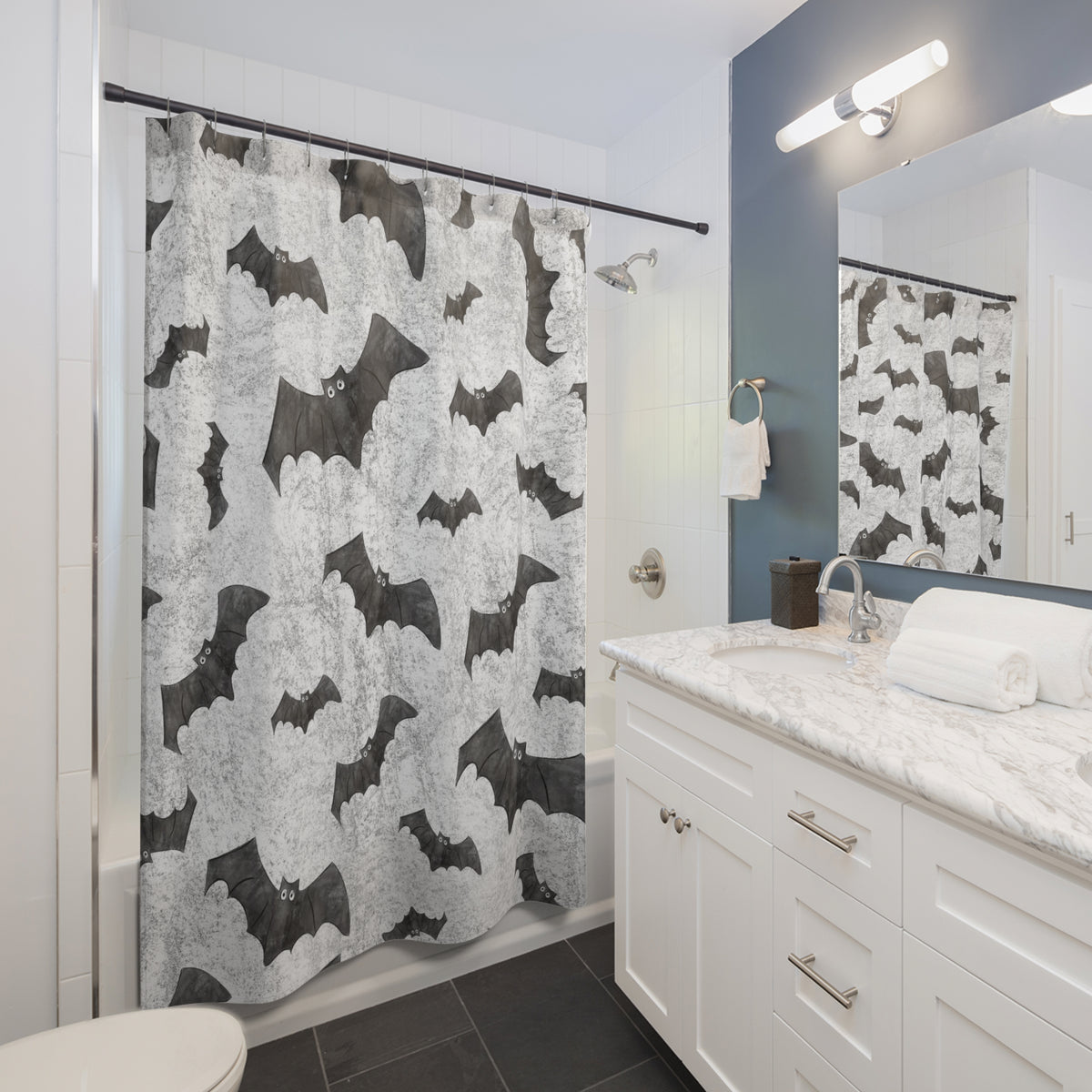 Not So Scary Bat Halloween Shower Curtains