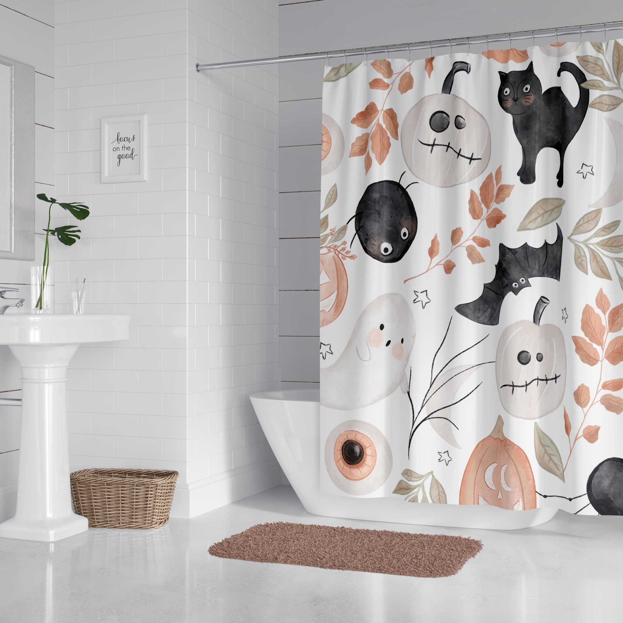Not So Scary Halloween Shower Curtain
