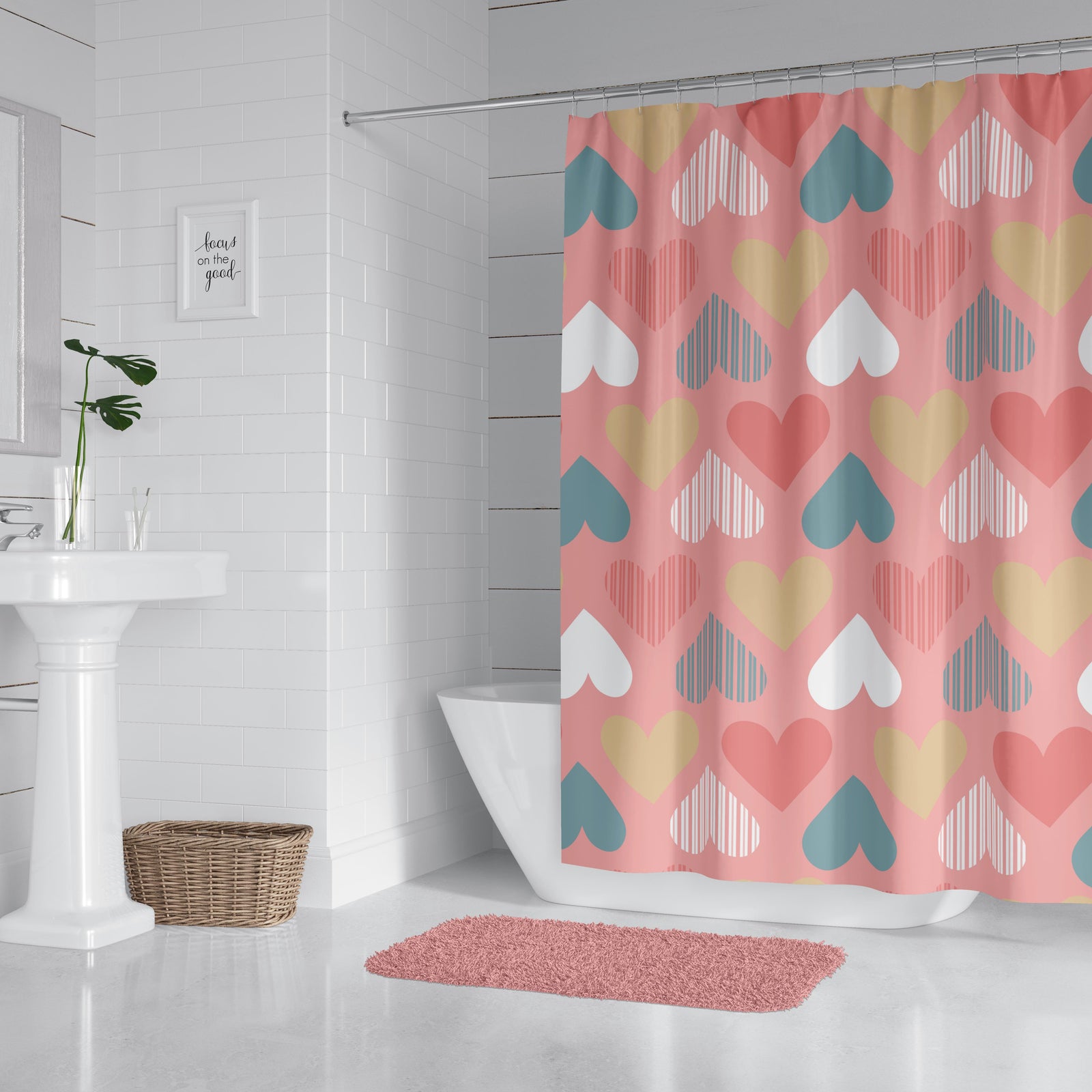 Valentine Hearts Shower Curtain