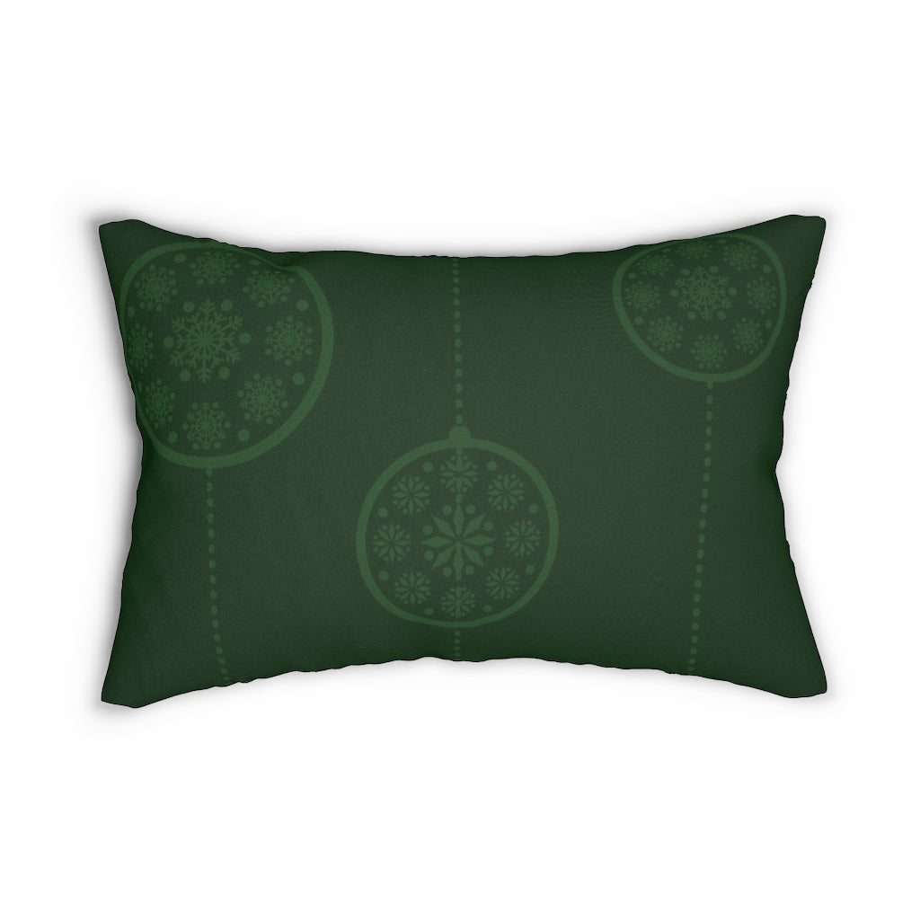 Green Holiday Ornaments Throw Pillow