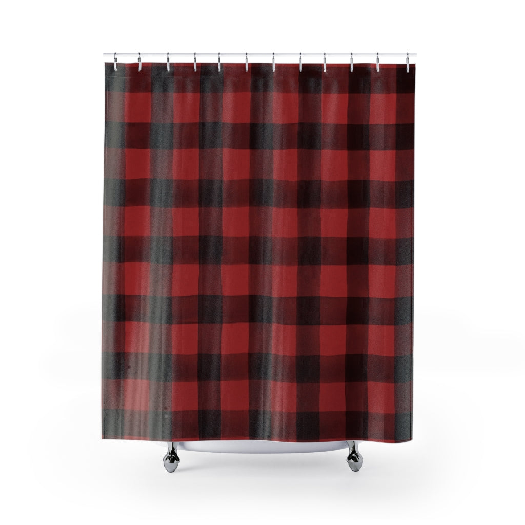 Red Buffalo Plaid Shower Curtain