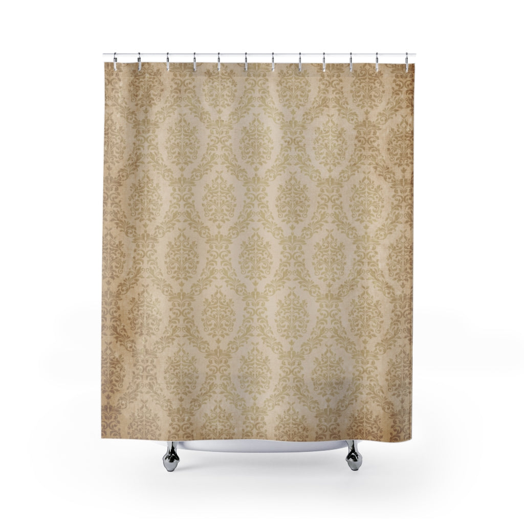 Damask Taupe Grunge Shower Curtain