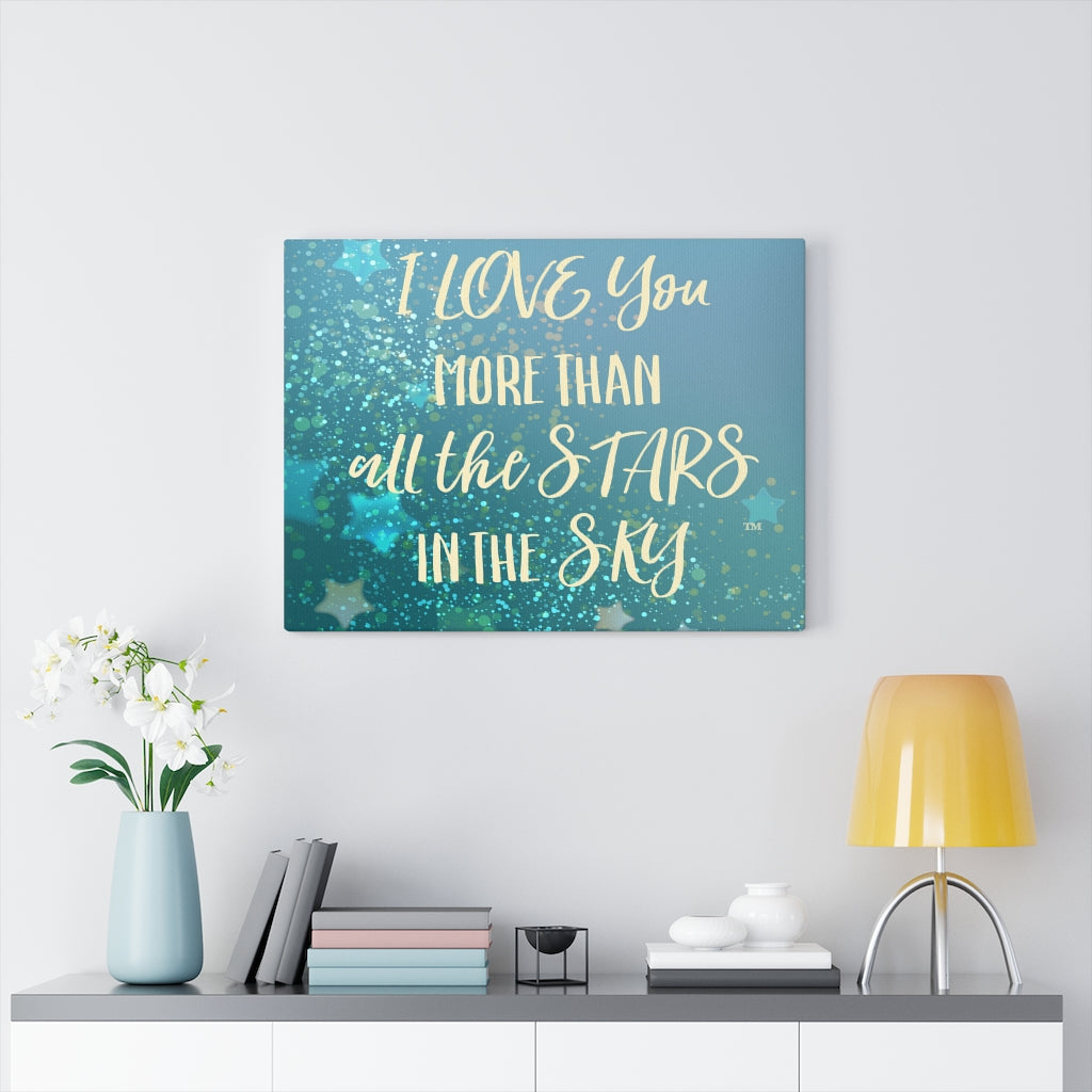Love You Stars in Blue - Canvas Gallery Wrap