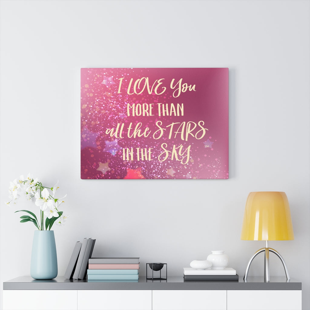 Love You Stars in Pink - Canvas Gallery Wrap