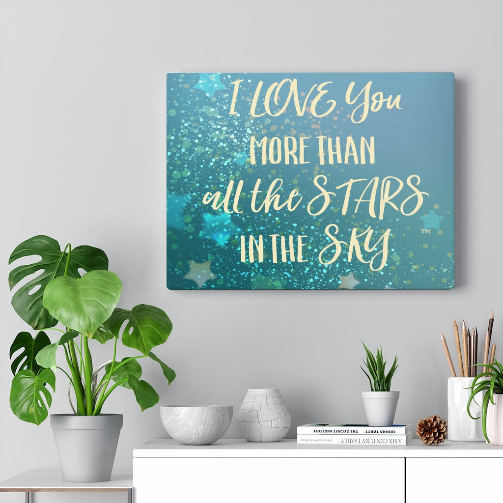 Love You Stars in Blue - Canvas Gallery Wrap