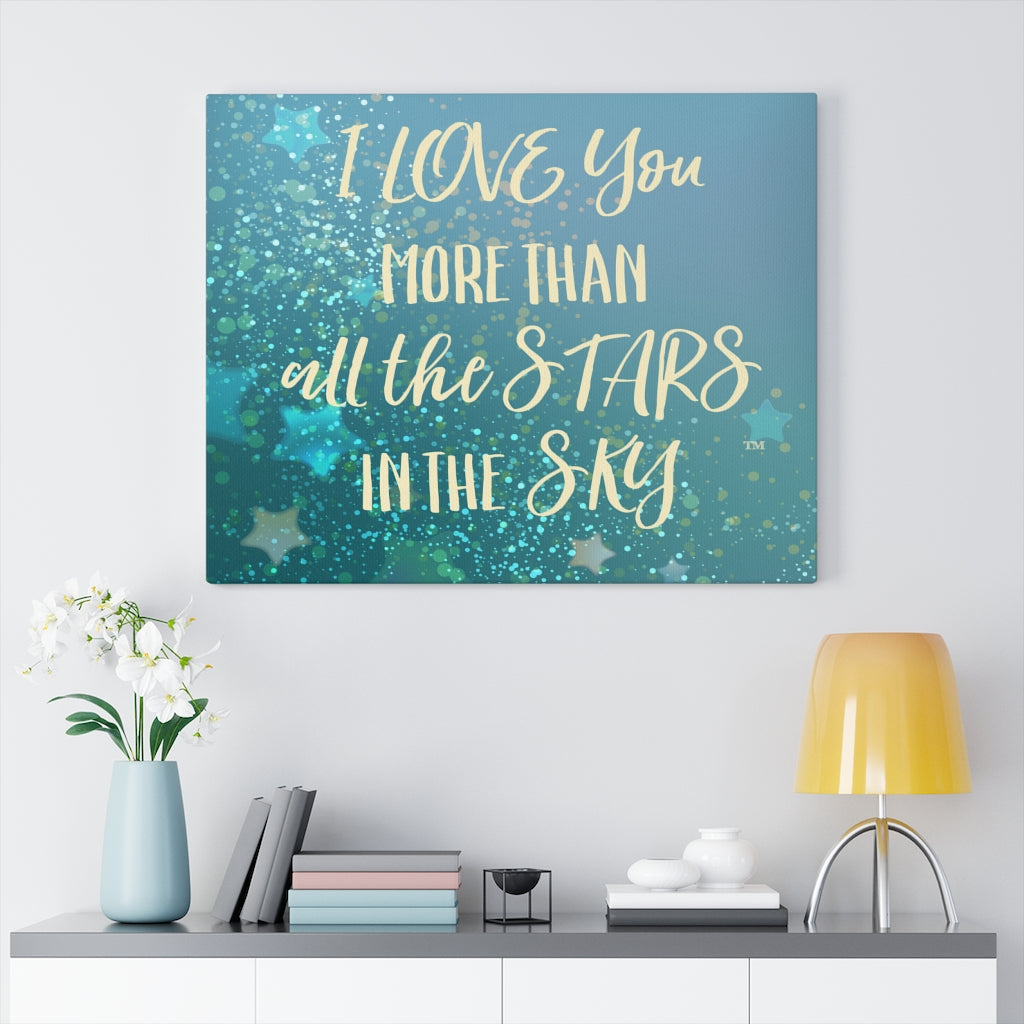 Love You Stars in Blue - Canvas Gallery Wrap