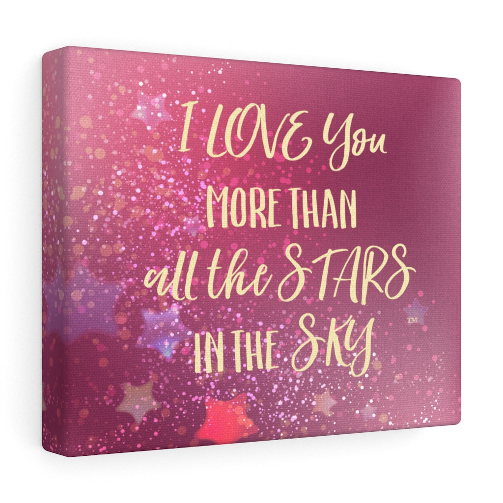 Love You Stars in Pink - Canvas Gallery Wrap