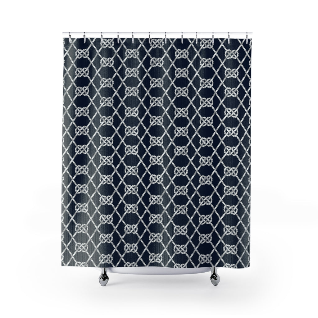 Navy Nautical Knots Shower Curtain