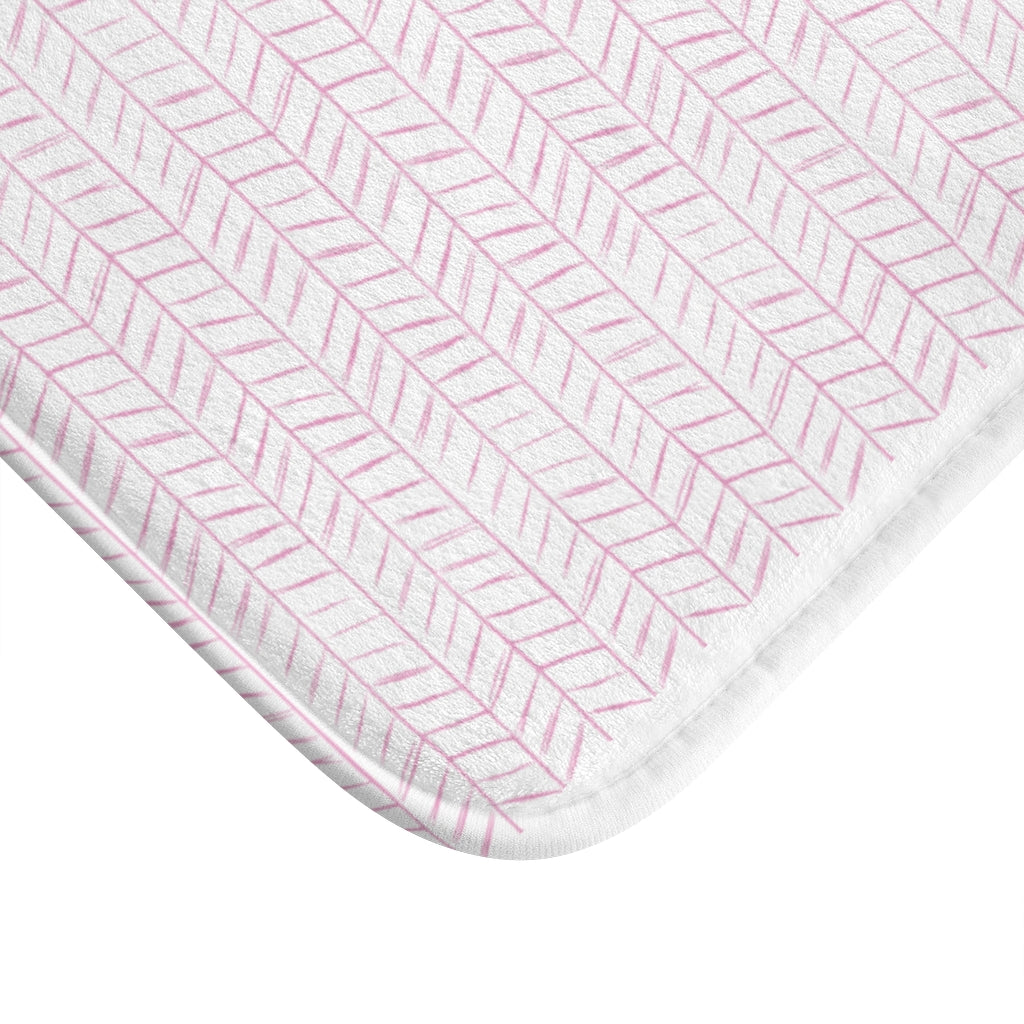 Pink Mini Chevron Bath Mat