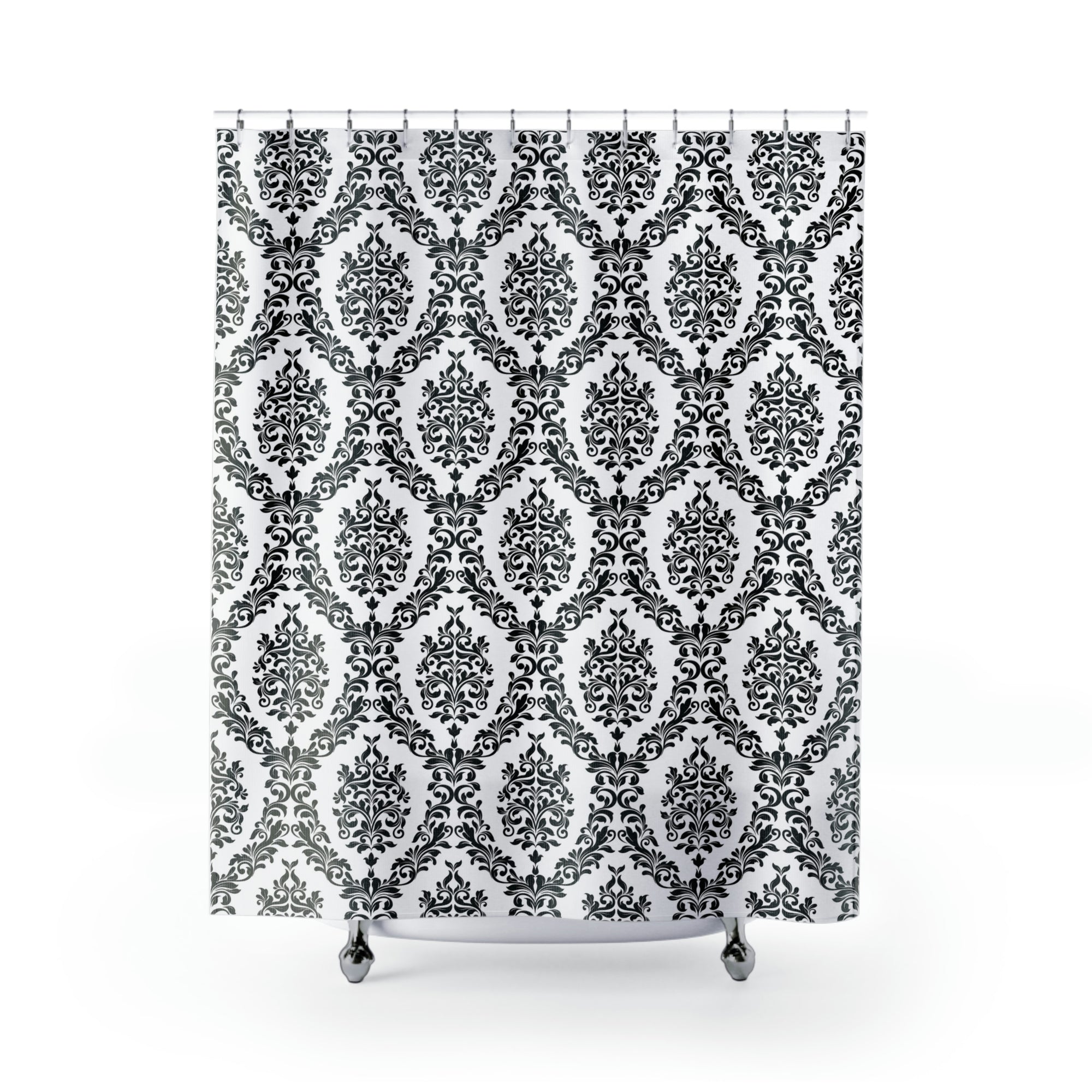 Black and White Damask Shower Curtains