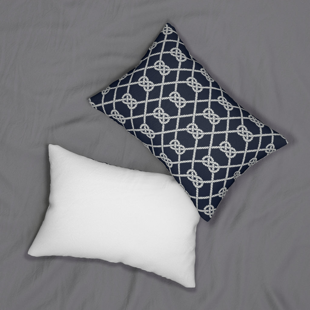 Navy Nautical Knots Lumbar Pillow