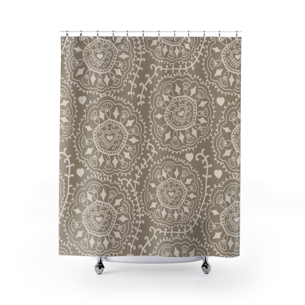 Ash Diamond Swirl Shower Curtain