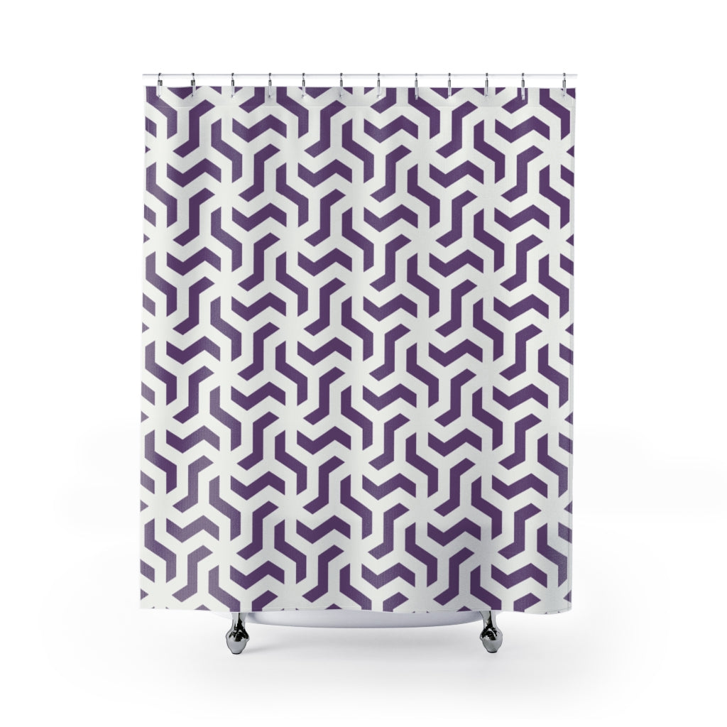 Purple Geometric Shower Curtain