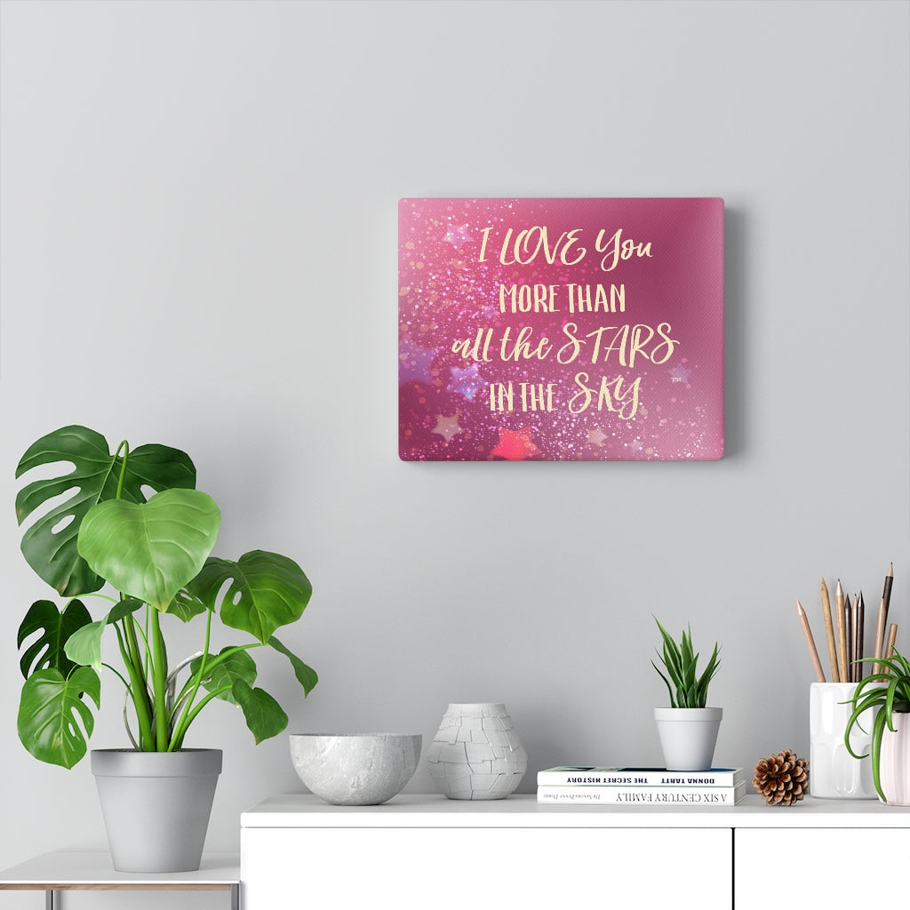 Love You Stars in Pink - Canvas Gallery Wrap