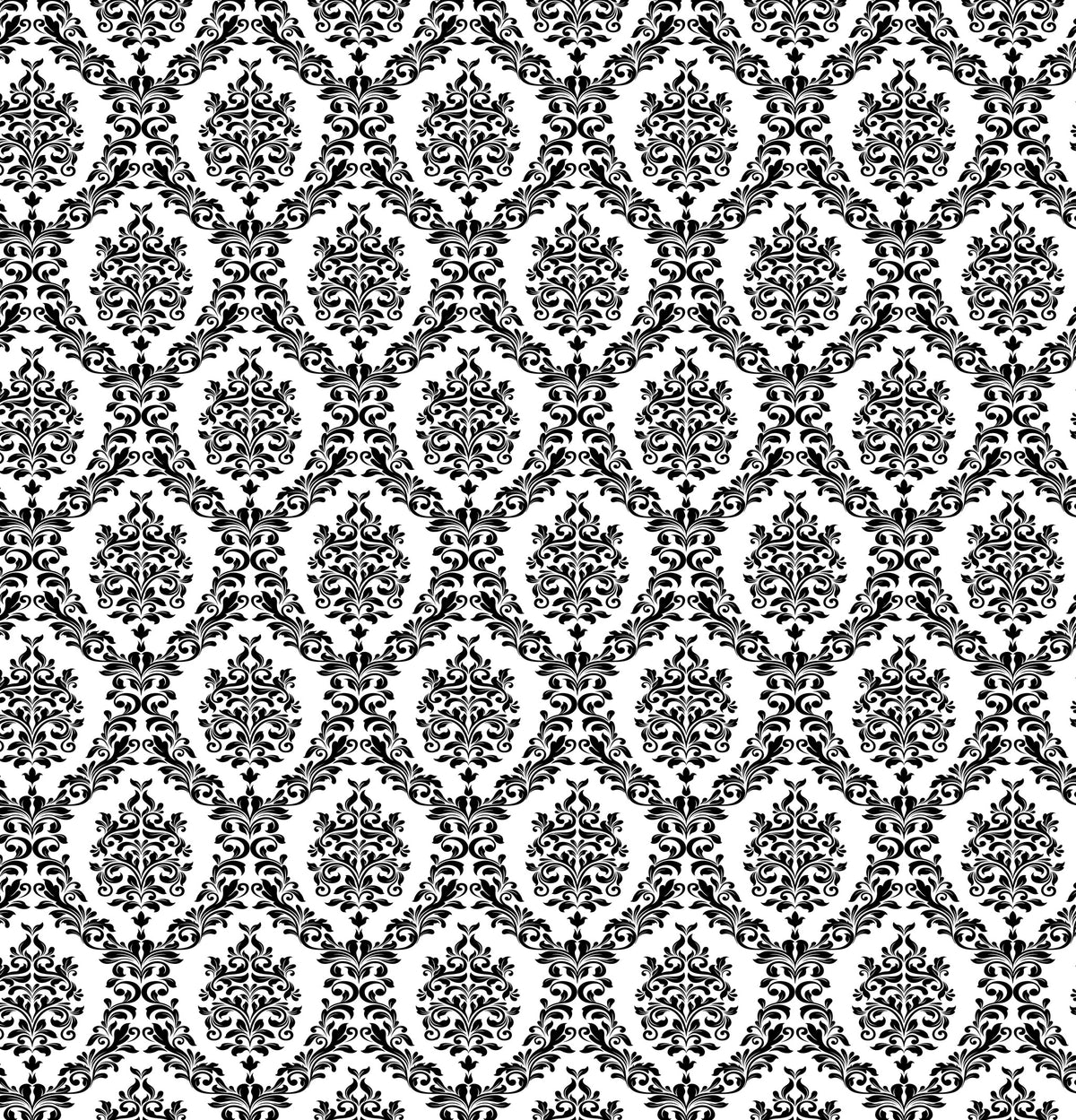 Black and White Damask Shower Curtain