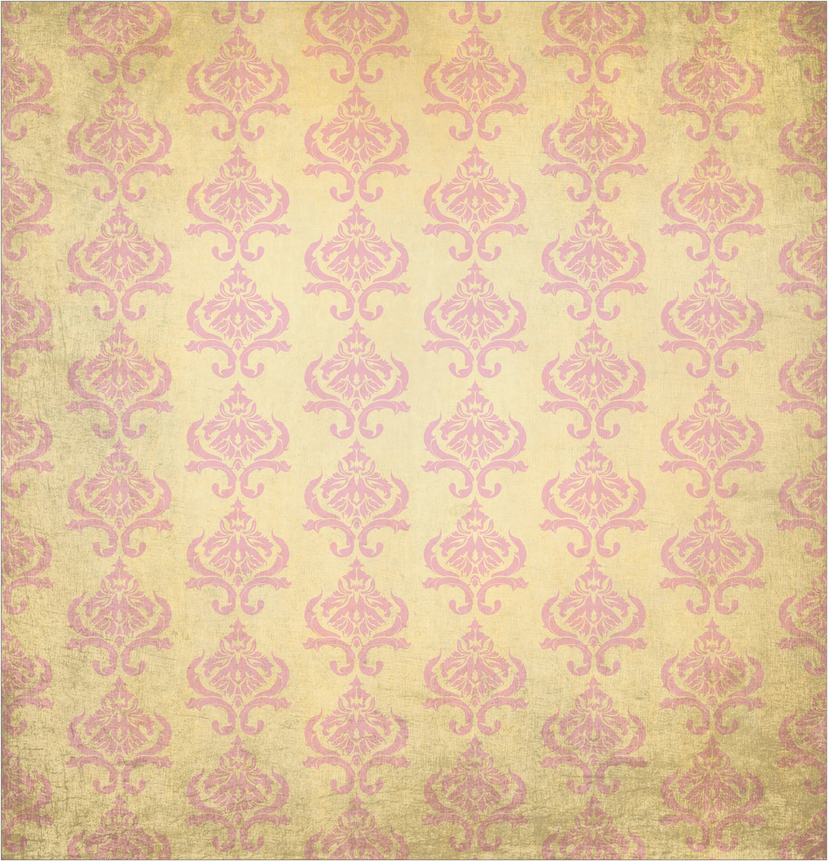 Damask Pink and Cream Grunge Shower Curtain