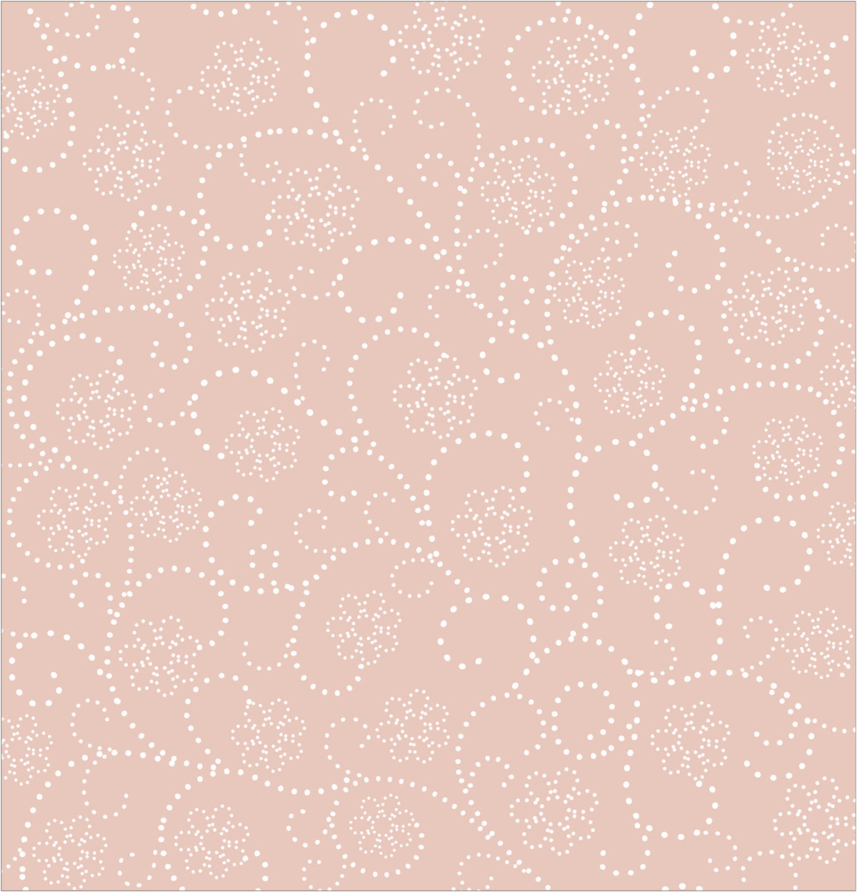 Dusty Peach Flower Shower Curtain