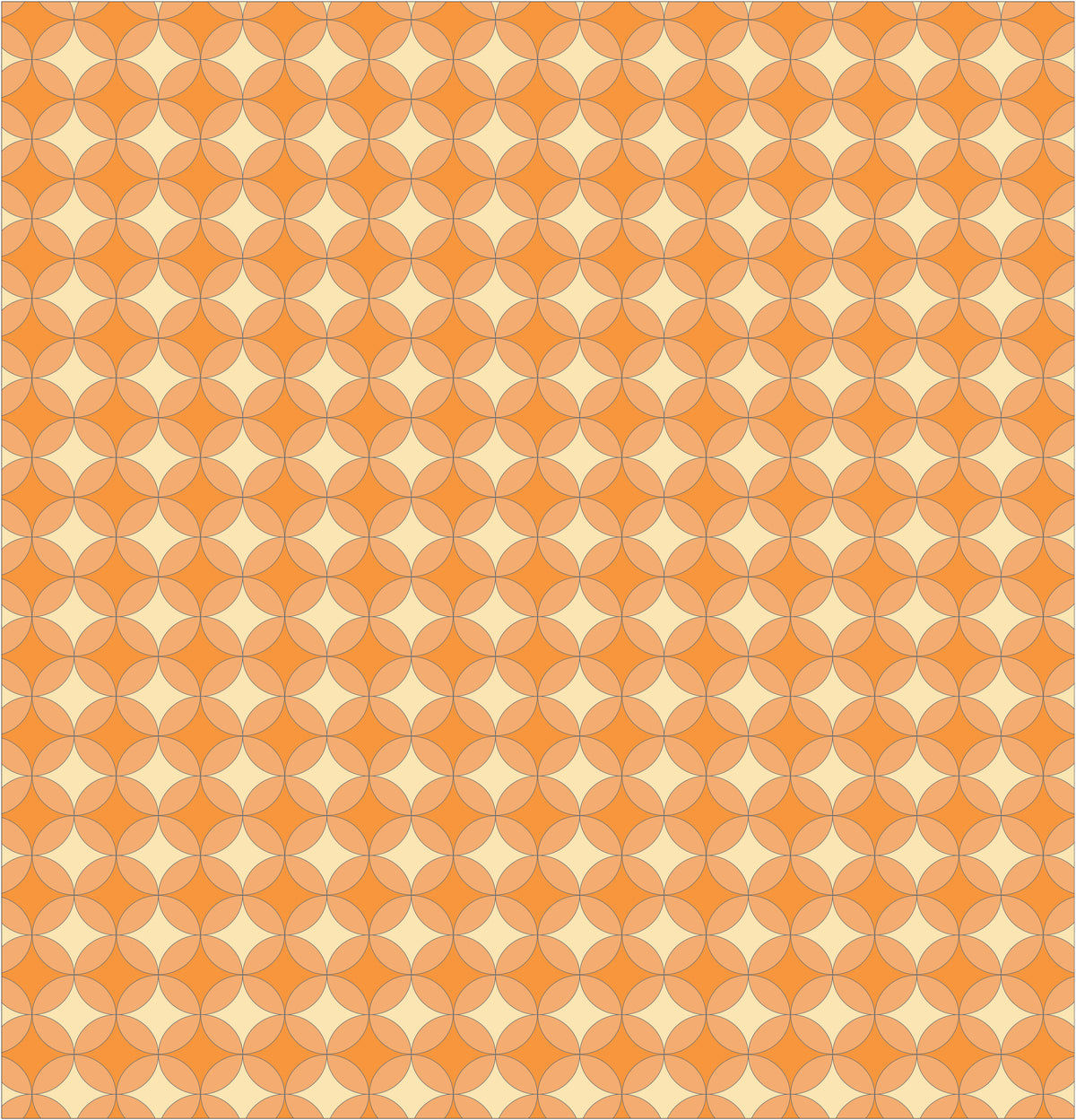Orange Diamond Circles Shower Curtain