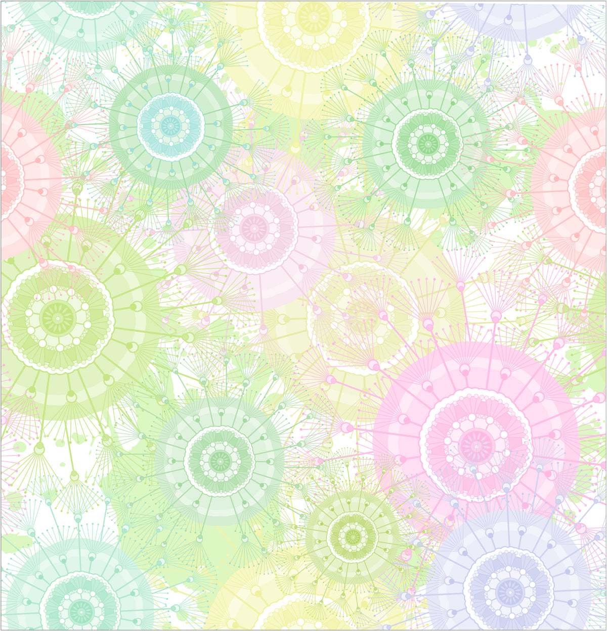 Pastel Dandelions Shower Curtains