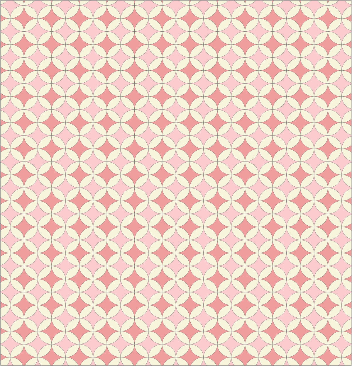 Pink Diamond Circles Shower Curtain