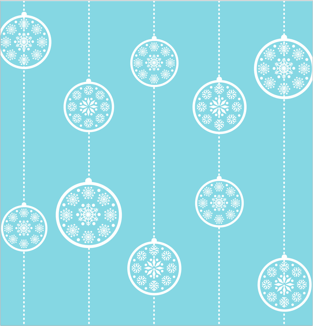 Holiday Blue Ornaments Shower Curtain