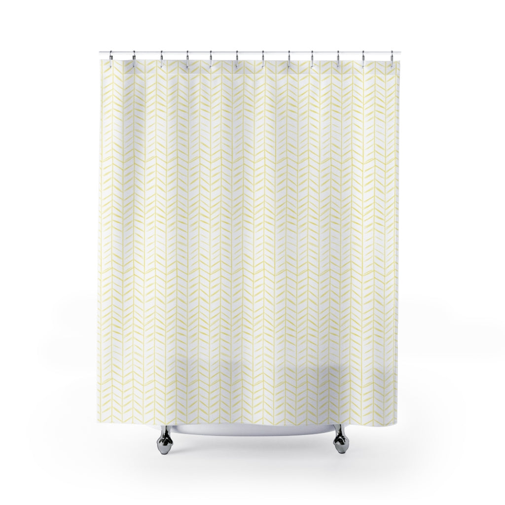 Mini Chevron Yellow Shower Curtain