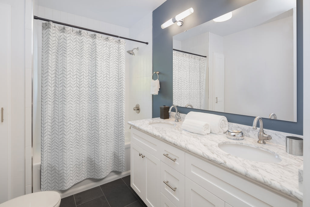 Mini Chevron Gray Shower Curtain