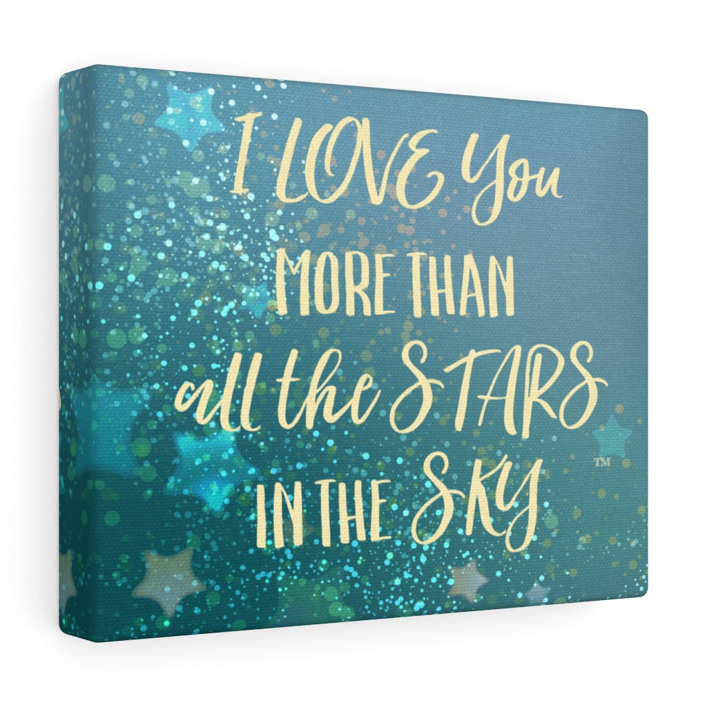 Love You Stars in Blue - Canvas Gallery Wrap