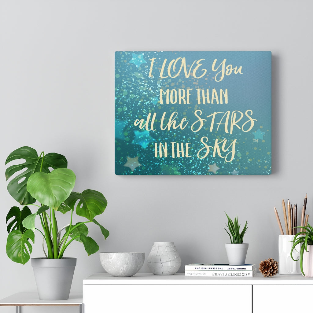 Love You Stars in Blue - Canvas Gallery Wrap
