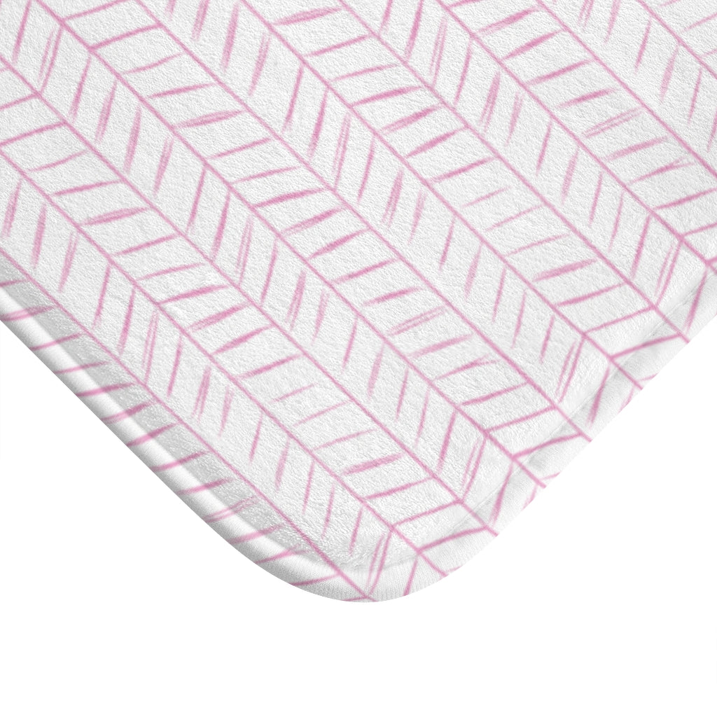 Pink Mini Chevron Bath Mat