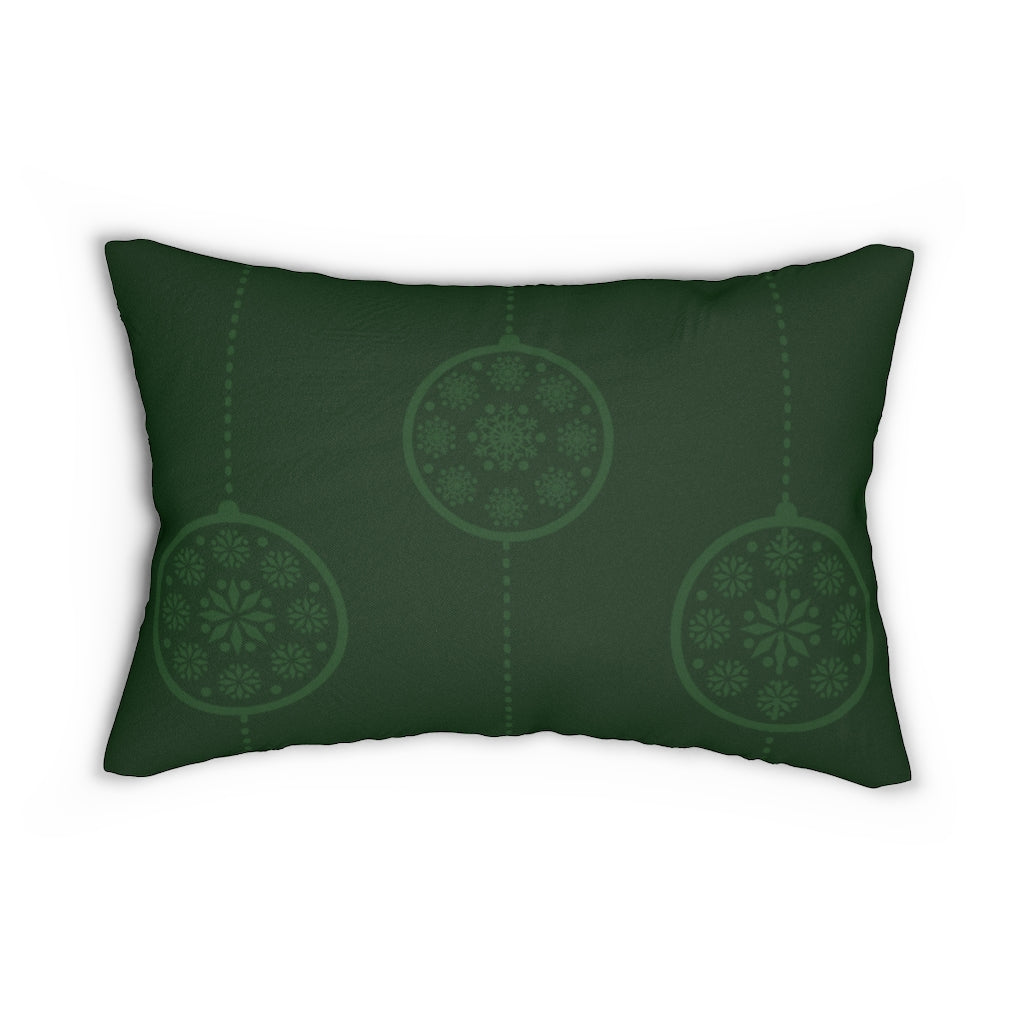 Green Cocoa &amp; Mistletoe Throw Pillow