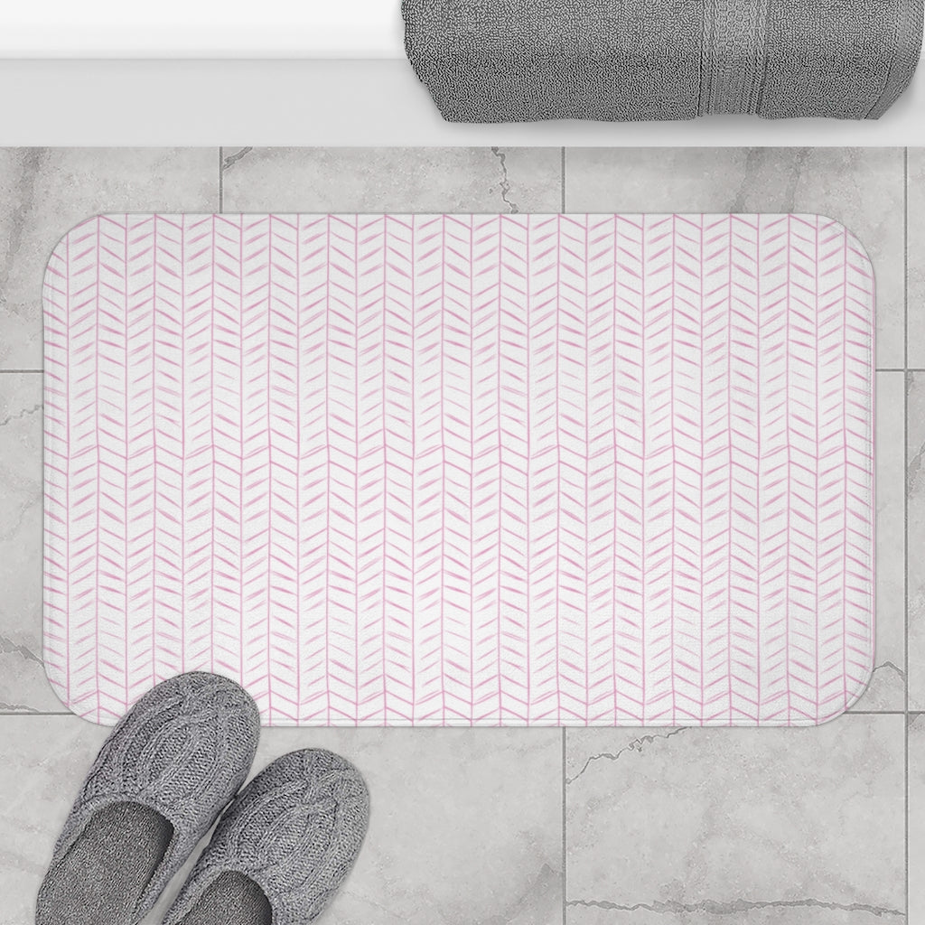 Pink Mini Chevron Bath Mat