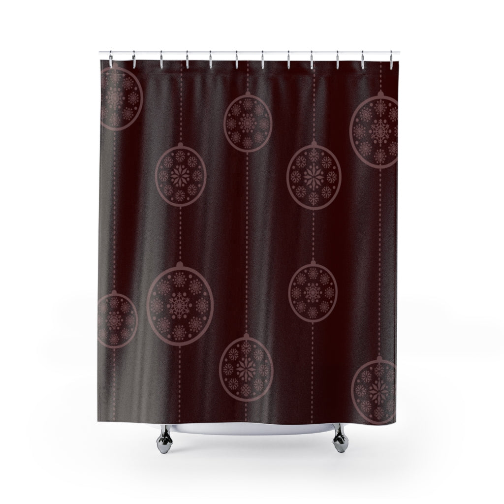 Holiday Red Ornaments Shower Curtain