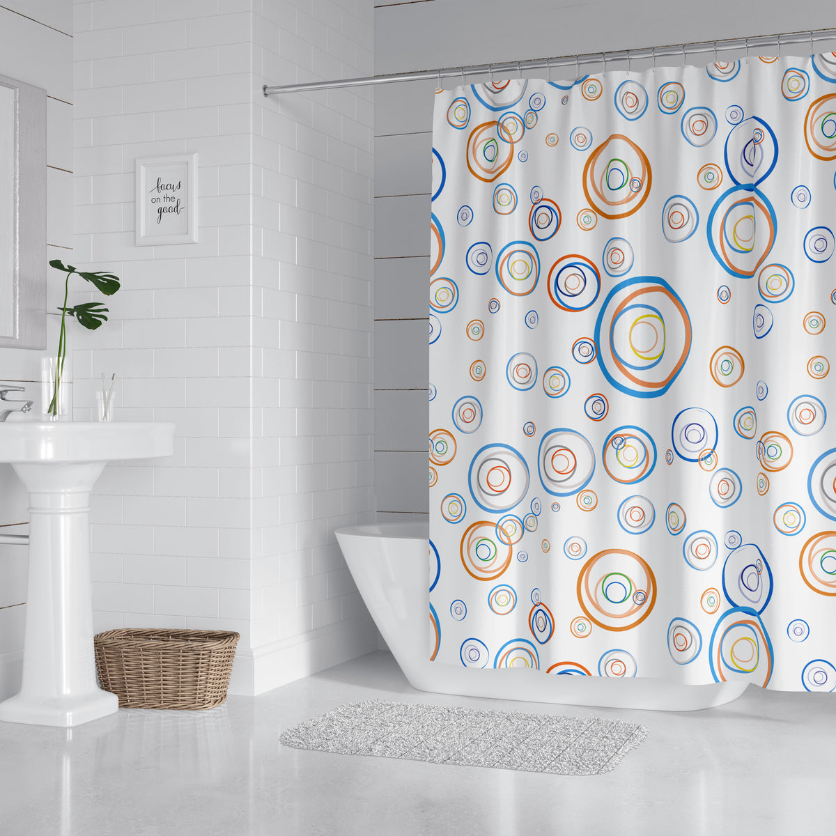 Circle Fun Modern Shower Curtain