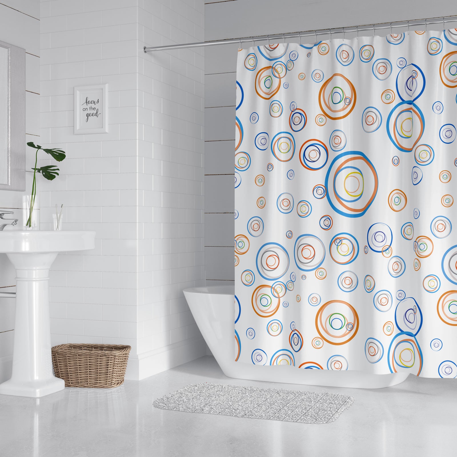 Circle Fun Modern Shower Curtain
