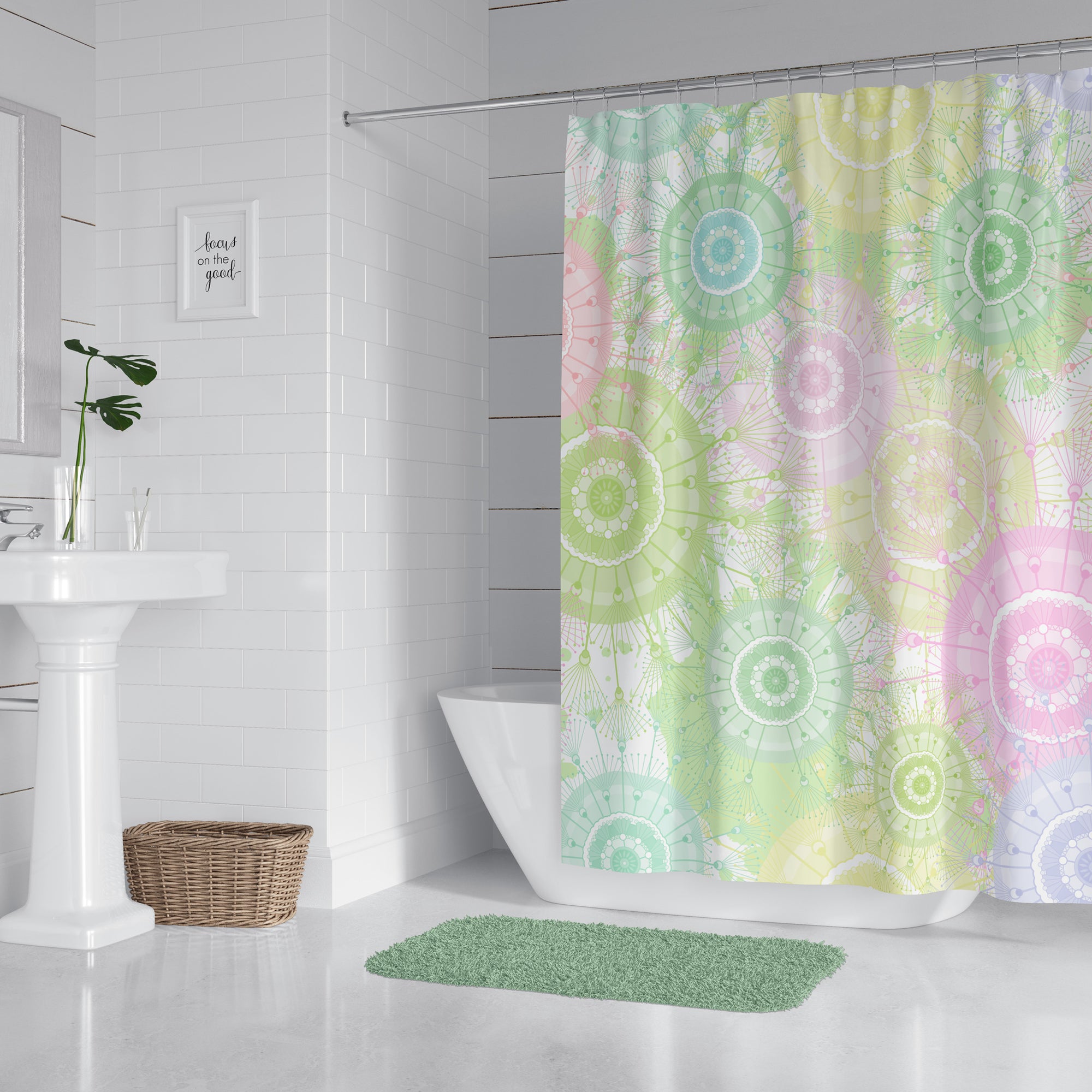 Pastel Dandelions Shower Curtains