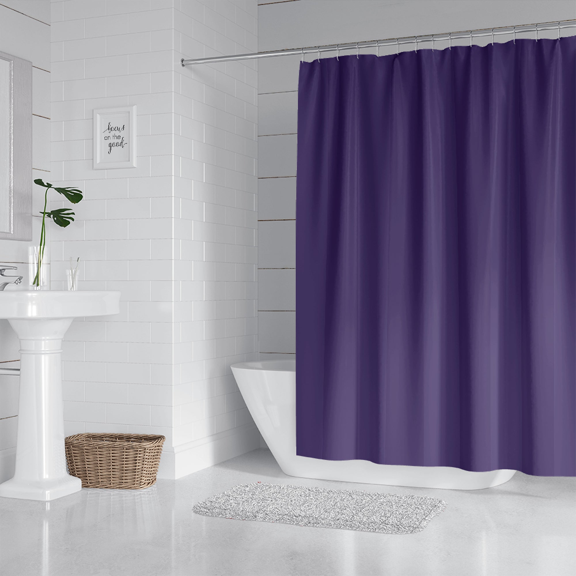 Purple Striped Shower Curtain