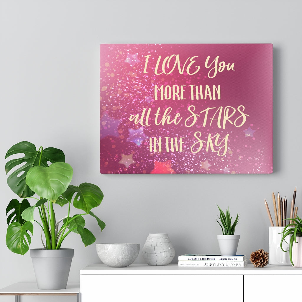 Love You Stars in Pink - Canvas Gallery Wrap