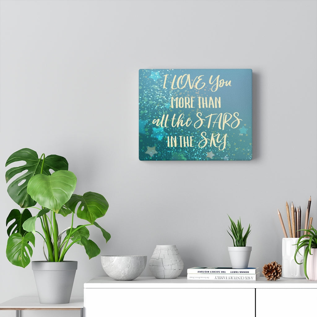 Love You Stars in Blue - Canvas Gallery Wrap