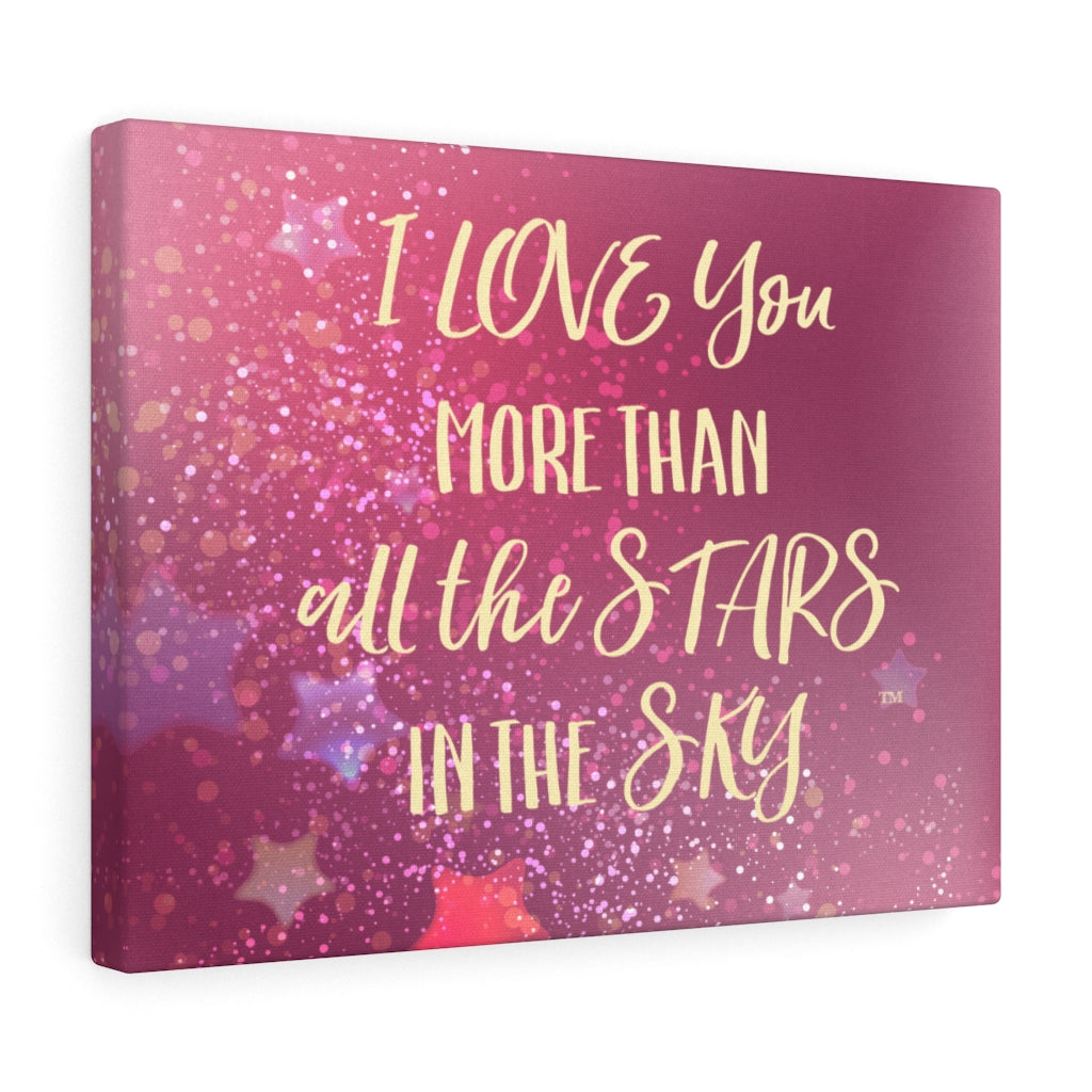 Love You Stars in Pink - Canvas Gallery Wrap
