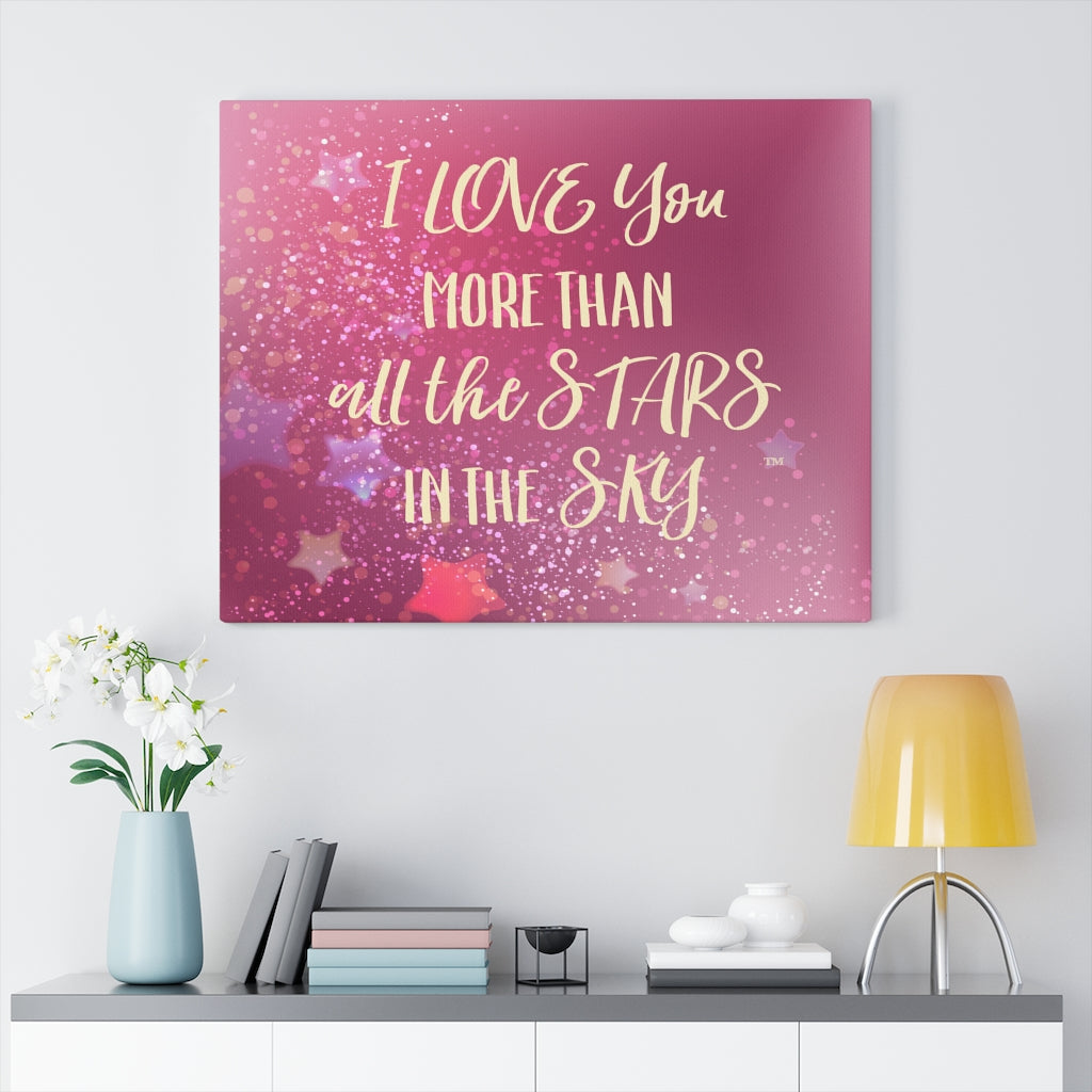 Love You Stars in Pink - Canvas Gallery Wrap