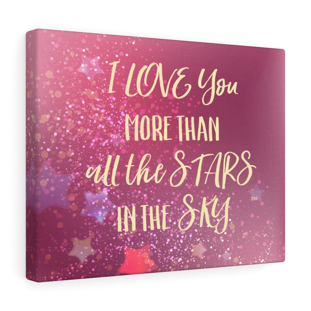 Love You Stars in Pink - Canvas Gallery Wrap