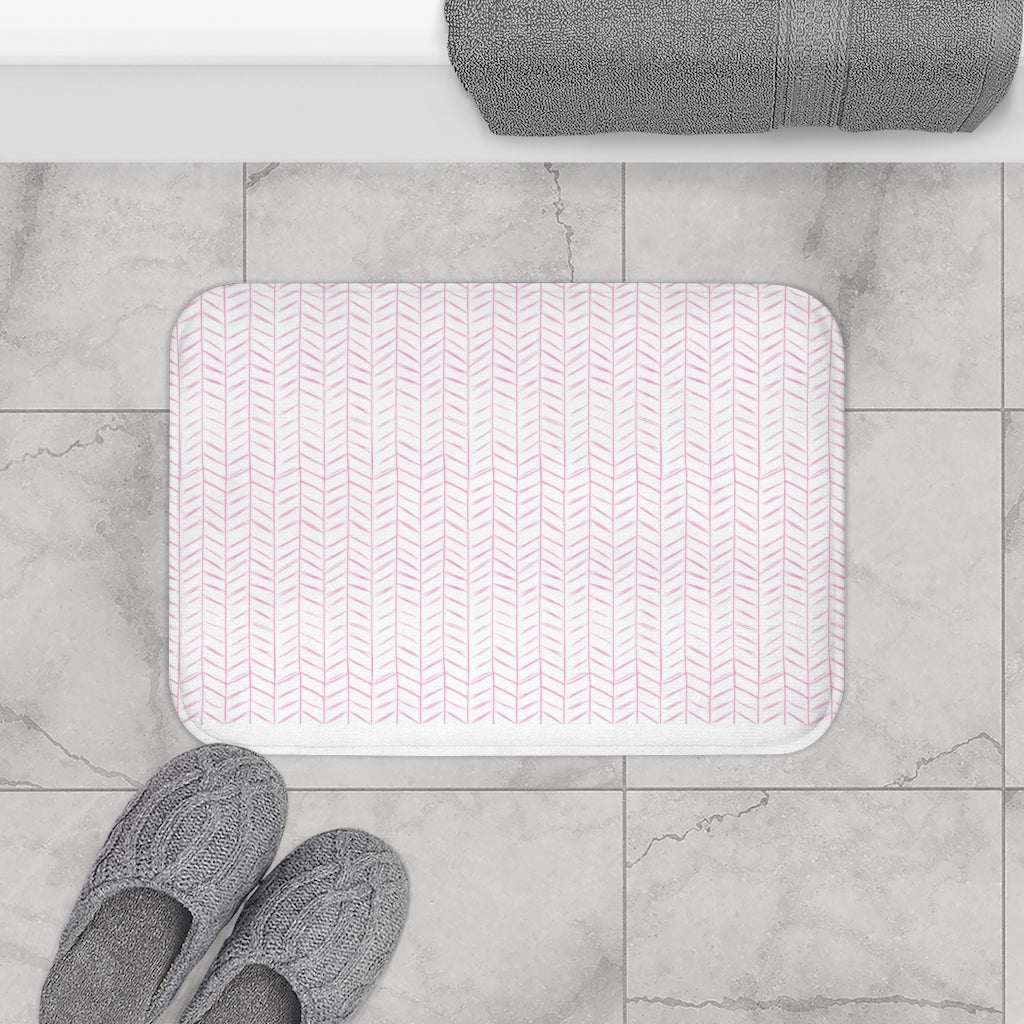 Pink Mini Chevron Bath Mat