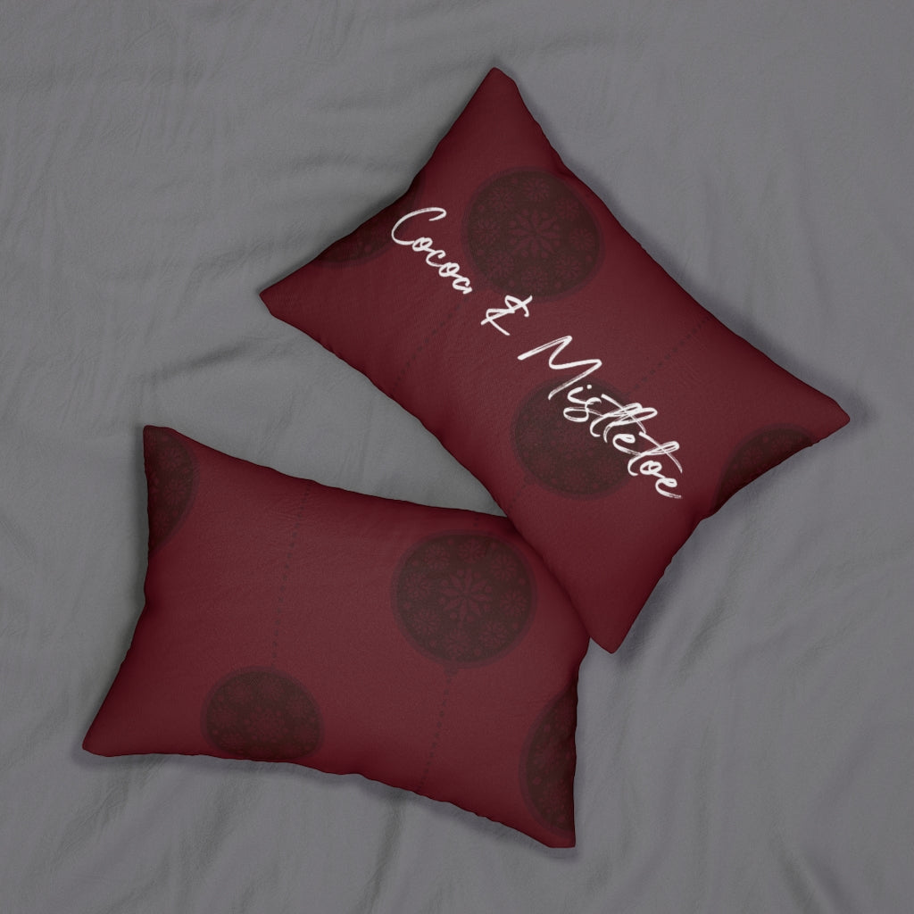 Red Cocoa &amp; Mistletoe Throw Pillow