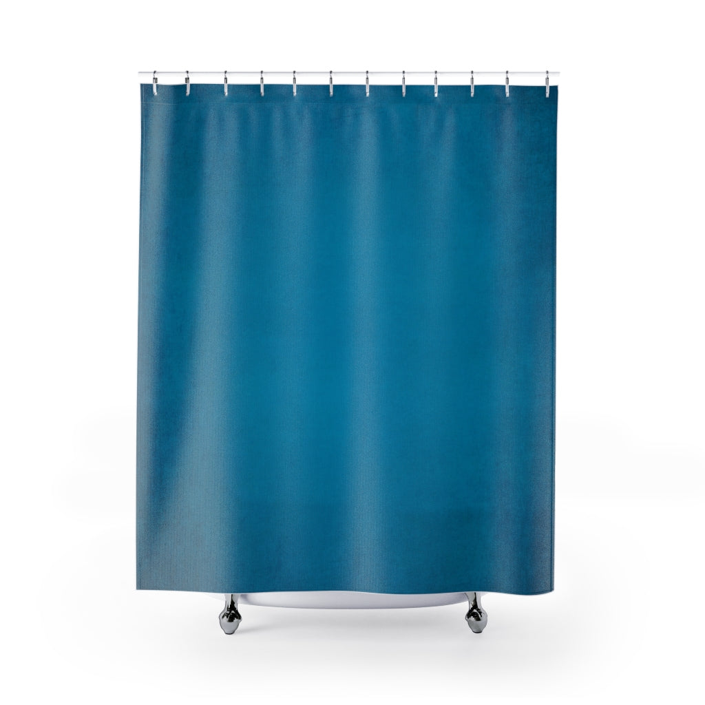 Olympian Blue Textured Shower Curtain