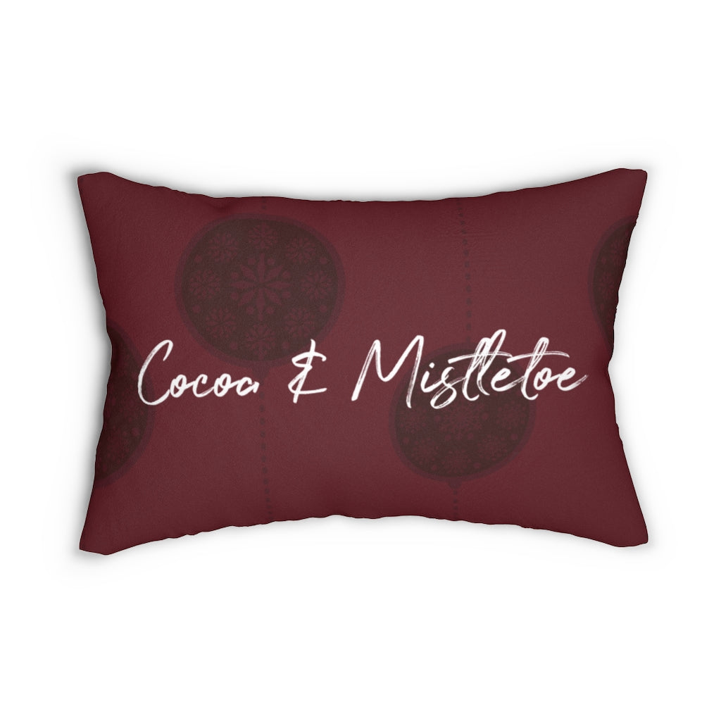 Red Cocoa &amp; Mistletoe Throw Pillow